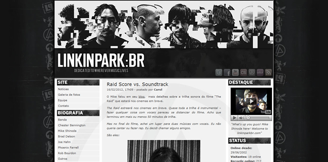 Linkin Park's official fansite in Brasil